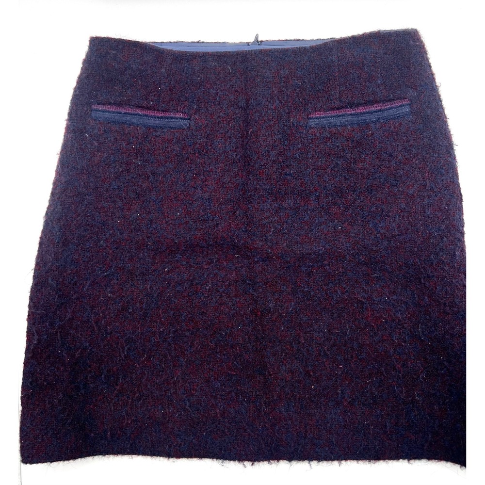 L.K. Bennett London Skirt Alpaca Wool Blend‎ Textured Mini Purple Size 8 Casual